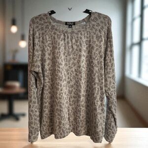 Buffalo David Bitton Sweater Animal Print Gray Soft and Cozy Size Large